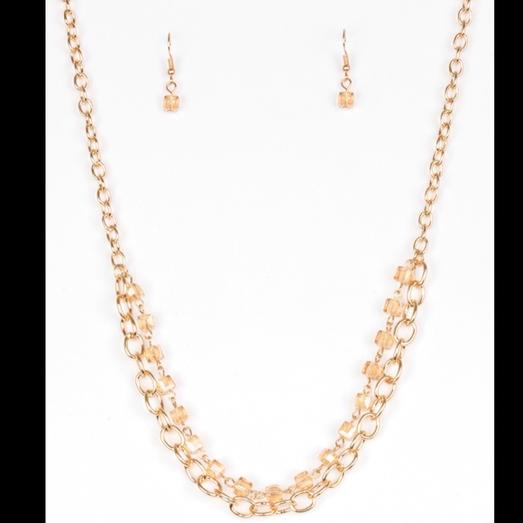 Block party princess gold necklace & bracelet - Picture 2 of 3